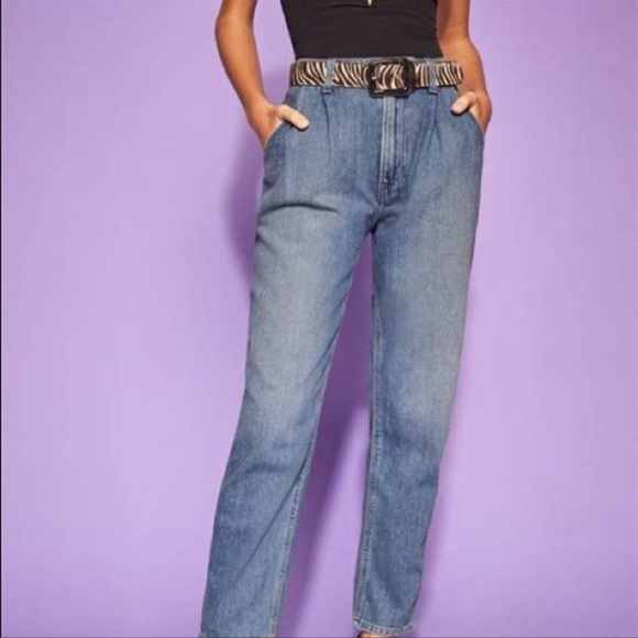 Reformation Blue Baldwin Pleated Jeans Size 30 - Picture 9 of 9